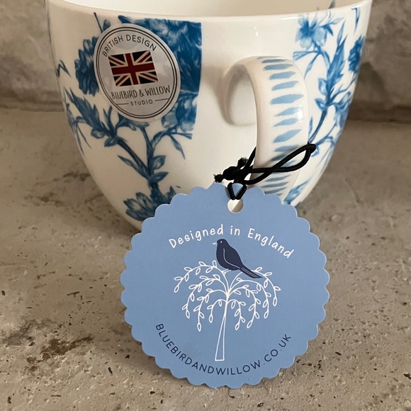 Bluebird & Willow UK Blue Birds Toile Ceramic Mug - Picture 2 of 5